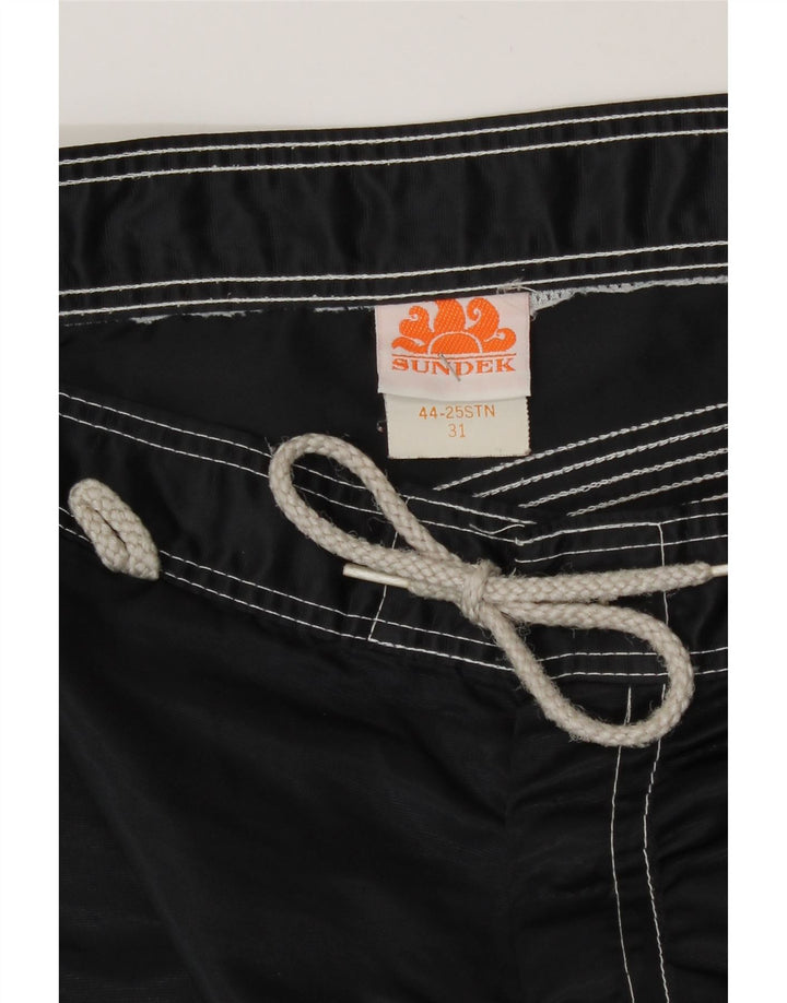 Męskie spodenki kąpielowe Sundek, nylon w czarne paski