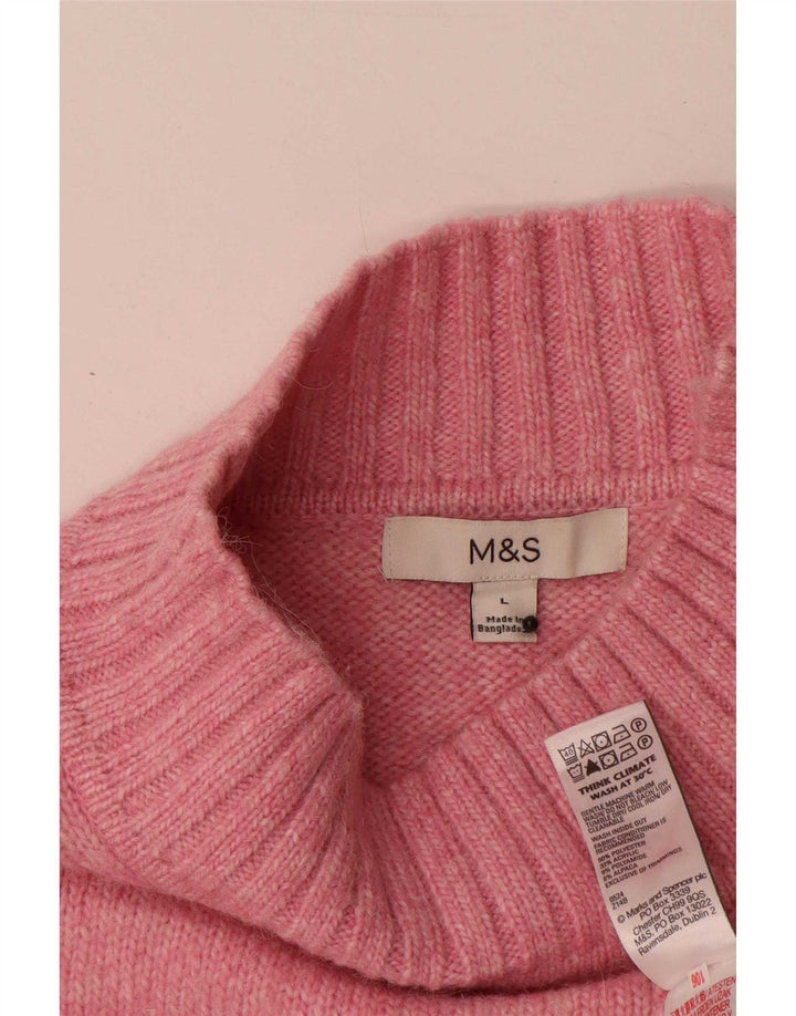 Marks & Spencer Damski sweter z golfem UK 16, duży różowy