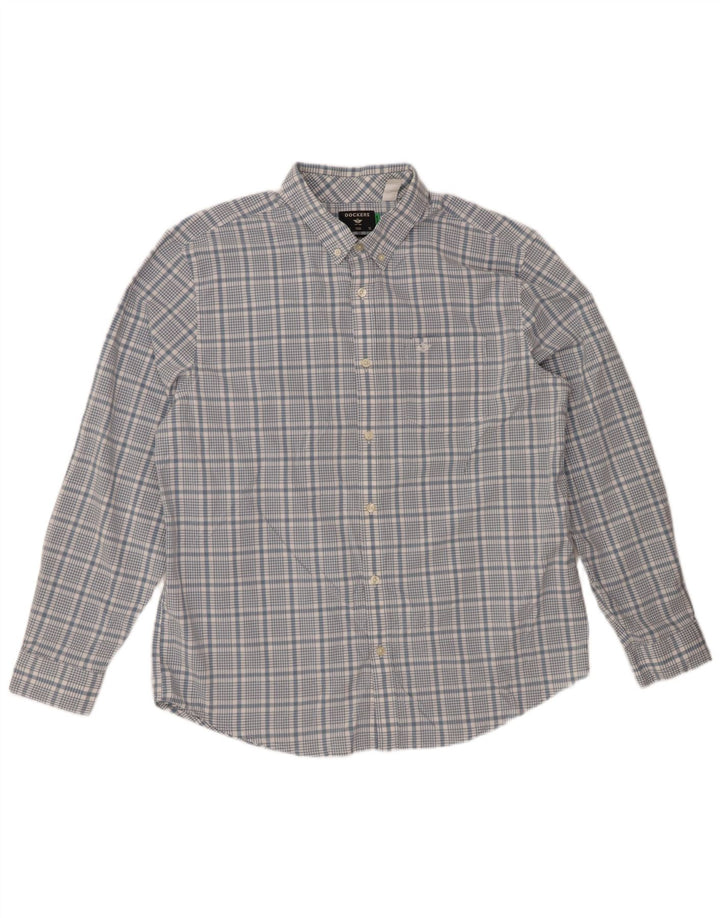 Koszula męska DOCKERS o klasycznym kroju XL, niebieska, bawełniana w kratkę