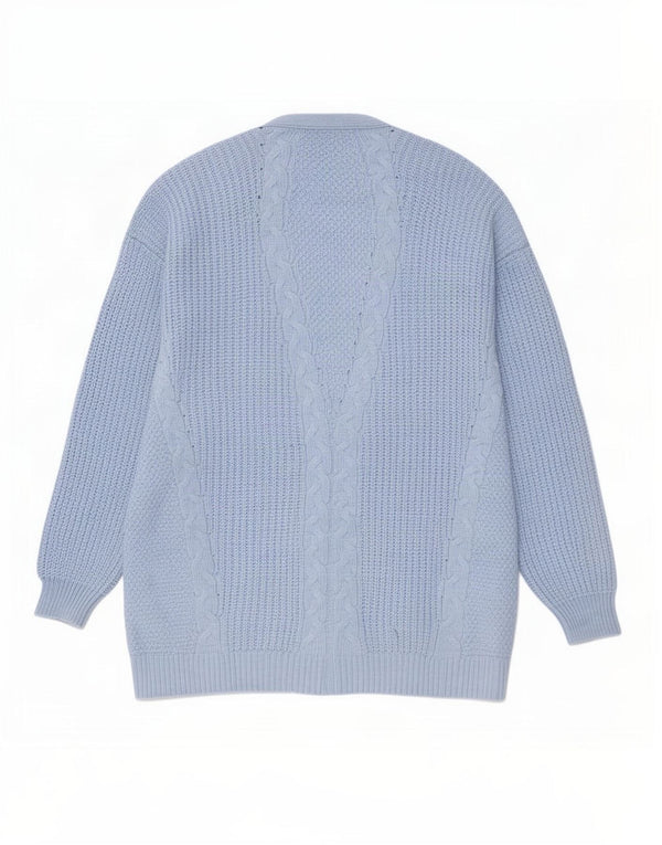 Sweter damski Lipsy Open Cardigan UK 20 2XL Niebieski akryl