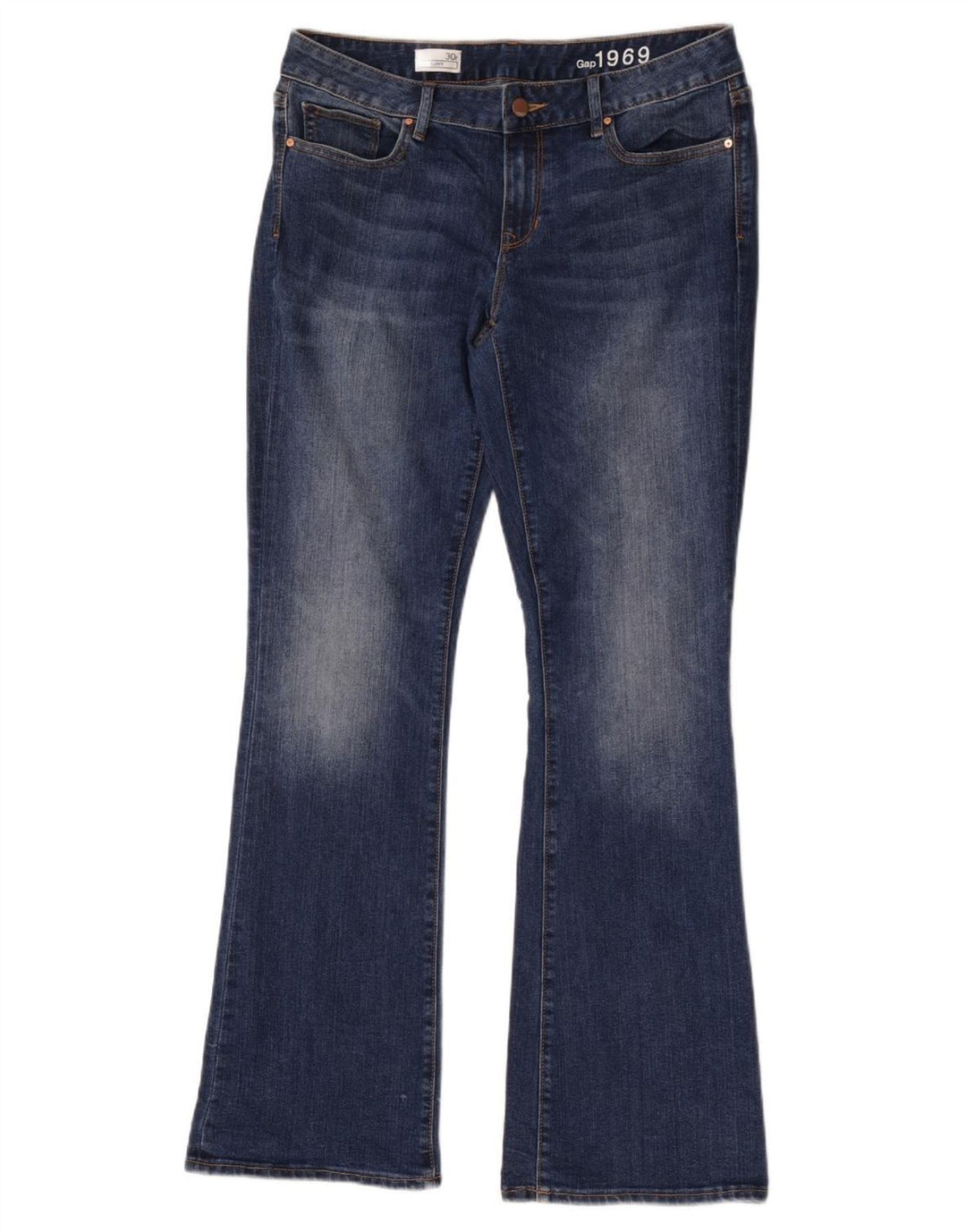 Jeansy damskie Gap Curvy Bootcut US 10, duże, W30 L33, niebieska bawełna