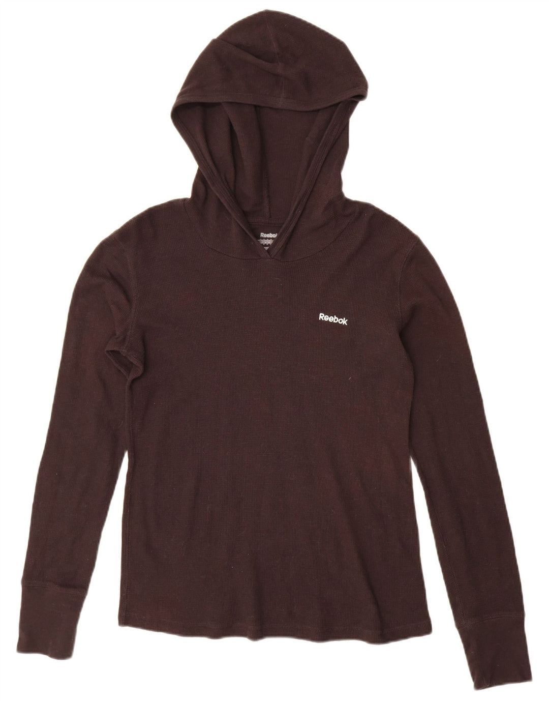 Damska koszulka Reebok z kapturem i długim rękawem, UK 12, średnia brązowa bawełna