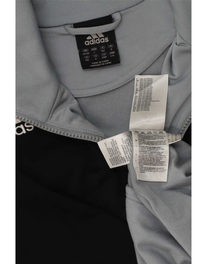Adidas Męska bluza dresowa IT 44/46 Duży szary poliester z blokami kolorów