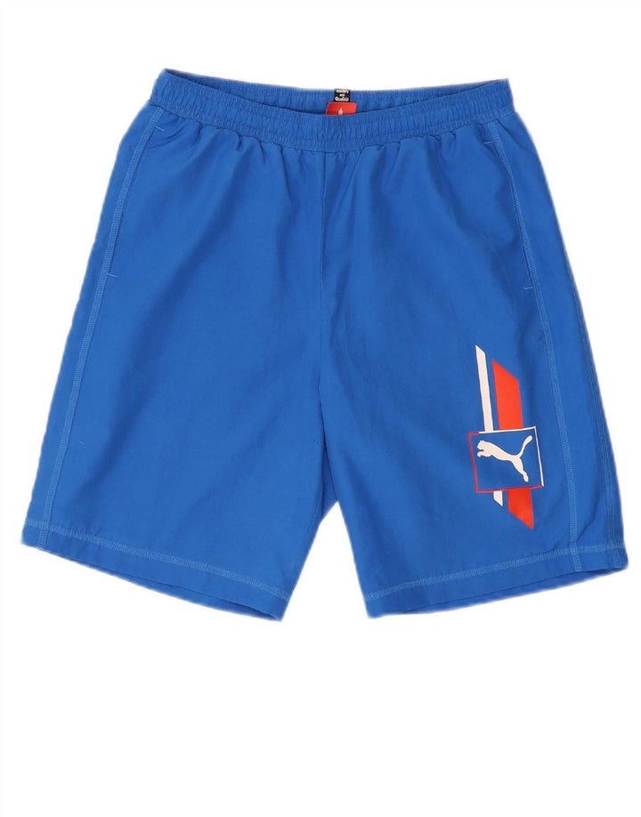 PUMA Boys Graphic Sport Shorts 15-16 Years  Blue Polyester