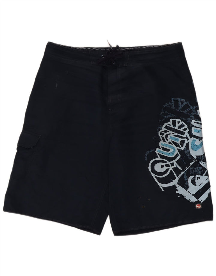 Męskie spodenki kąpielowe Quiksilver z grafiką, duże, granatowe, z poliestru