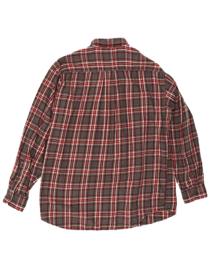 Męska koszula flanelowa J. Crew, duża, szara, bawełniana krata