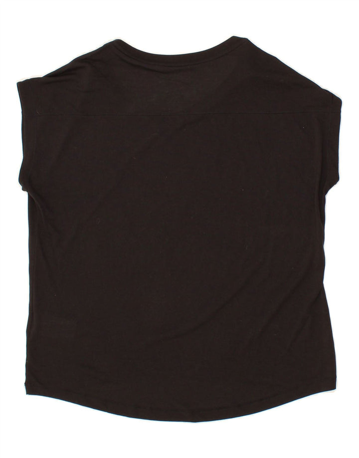 REEBOK Womens Graphic T-Shirt Top UK 16/18 Large Black Polyester Vintage Reebok and Second-Hand Reebok from Messina Hembry 