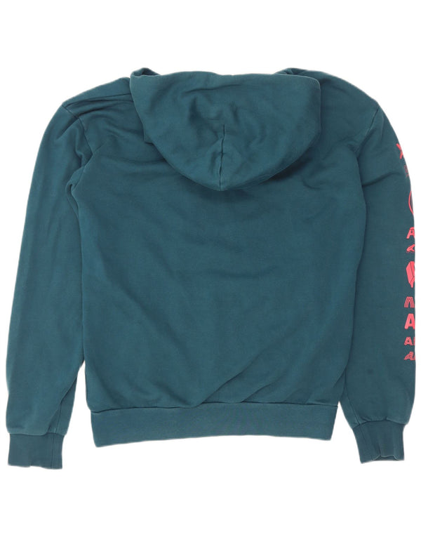 Adidas Męska bluza z kapturem z grafiką, mała, niebieska, bawełniana