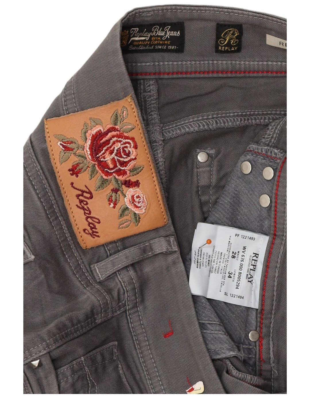 Jeansy damskie REPLAY Bootcut W28 L32 Szara bawełna