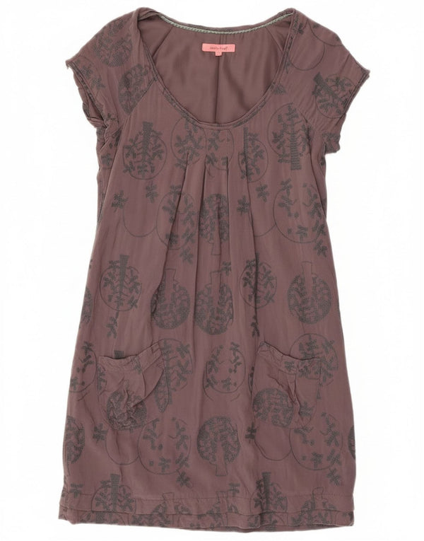 Damska sukienka płaszczowa White Stuff UK 10 Small, szara, w kwiaty, wiskoza