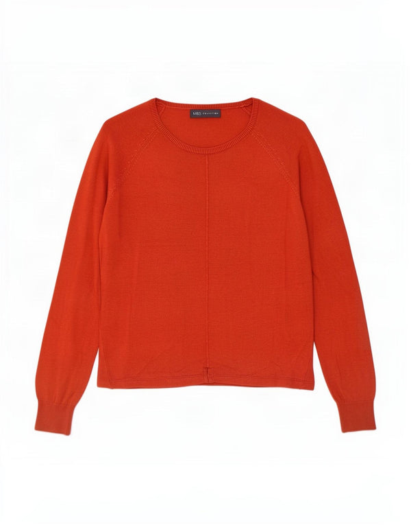 Marks & Spencer Damski sweter z dekoltem w łódkę UK 10 Small Red Wiskoza