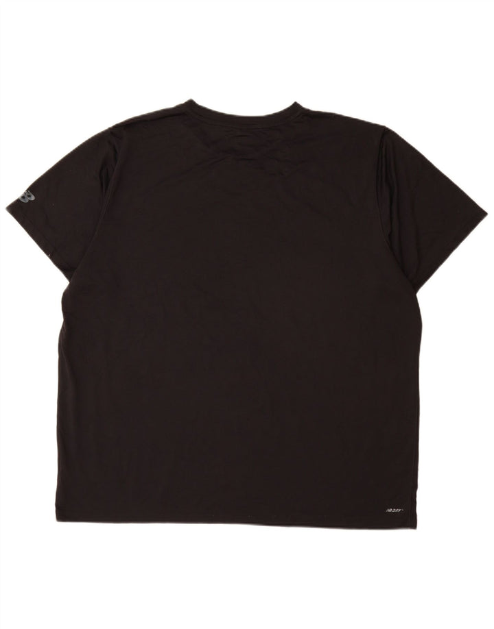 Męska koszulka z grafiką New Balance Top 2XL Czarny poliester