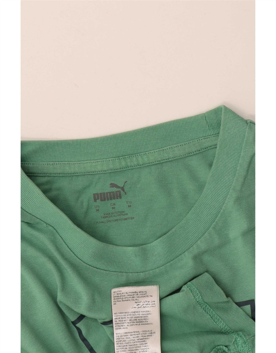 Męska koszulka z grafiką Puma, średnia, turkusowa bawełna