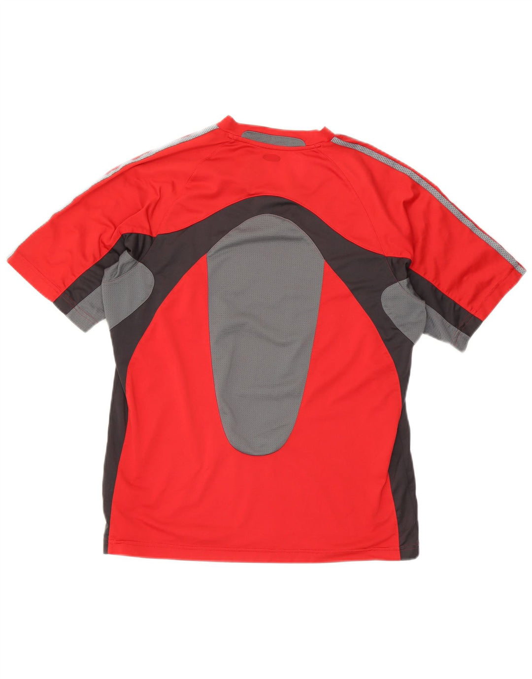 Adidas Męski T-shirt Top Duży Czerwony Poliester z blokami kolorów