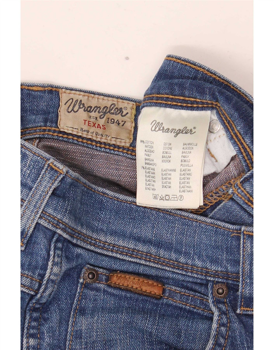 Męskie jeansy Wrangler Texas Stretch Straight W30 L32 Niebieskie bawełniane