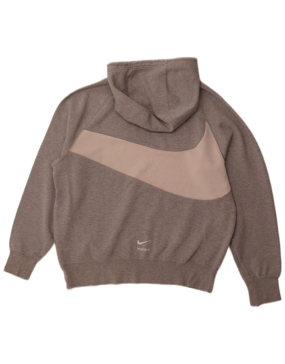 Męski sweter z kapturem NIKE z grafiką, duży, szary, bawełniany