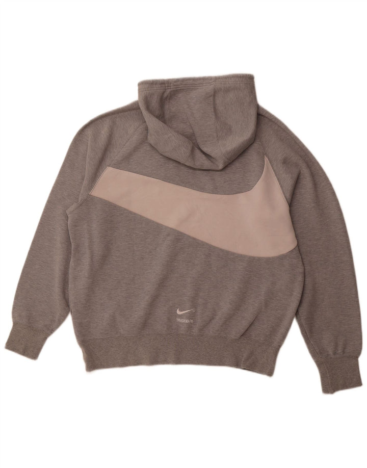 Męski sweter z kapturem NIKE z grafiką, duży, szary, bawełniany