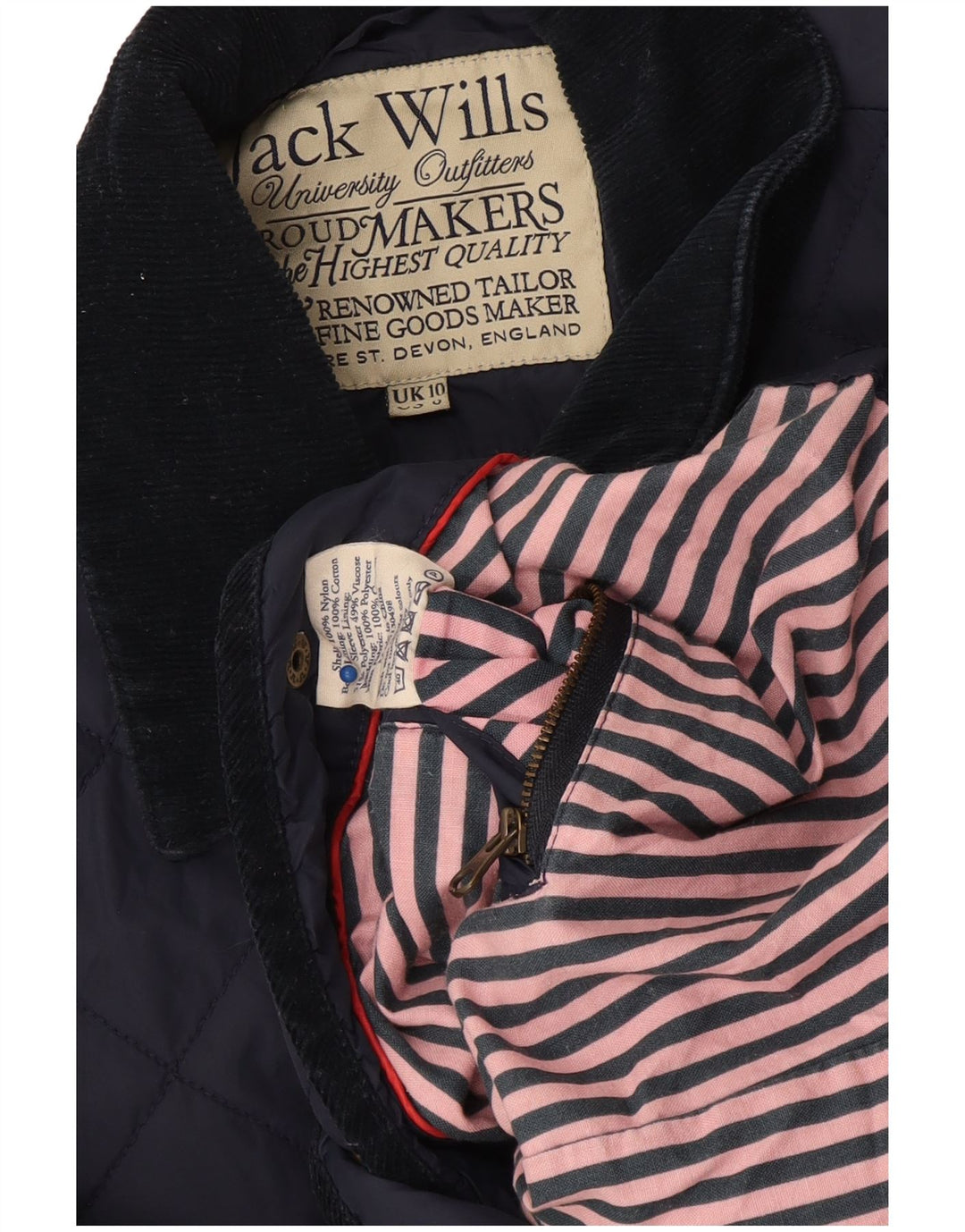 Damska pikowana kurtka Jack Wills UK 10, mała, granatowa, nylonowa