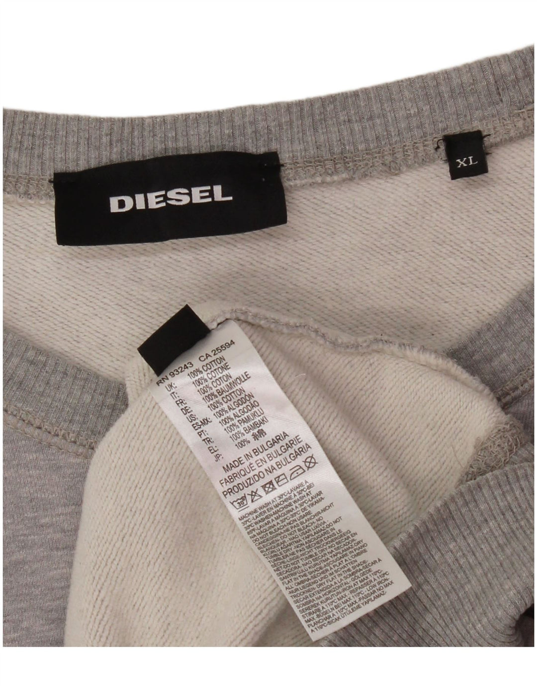 Bluza męska DIESEL XL, bawełniana w szare paski