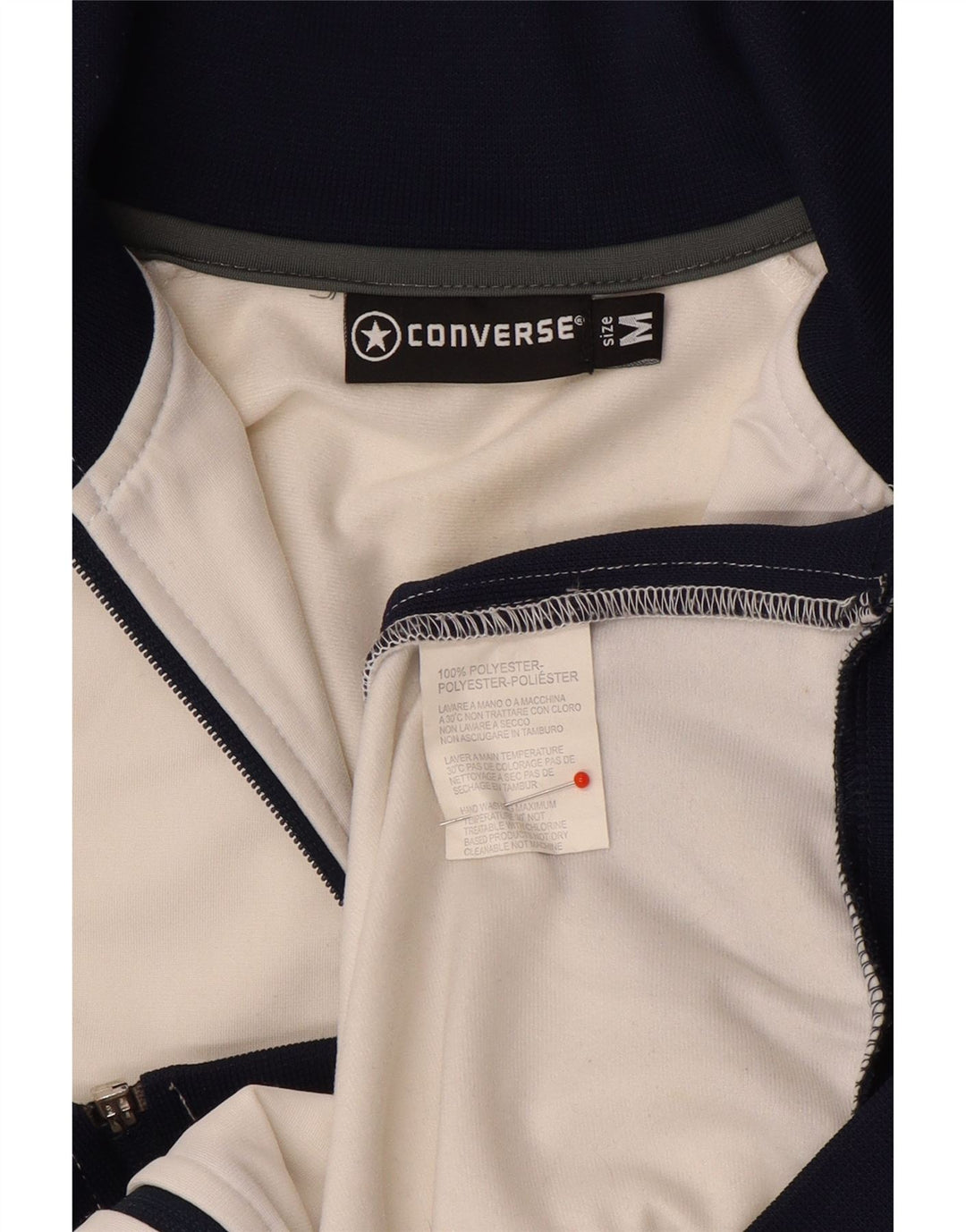 Męska kurtka dresowa Converse z grafiką, w kolorze średniej bieli