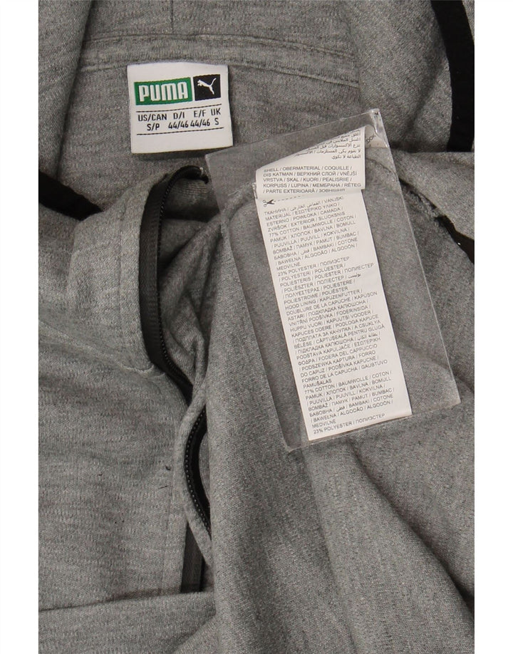 Męska bluza z kapturem i zamkiem błyskawicznym Puma, mała, szara, bawełniana