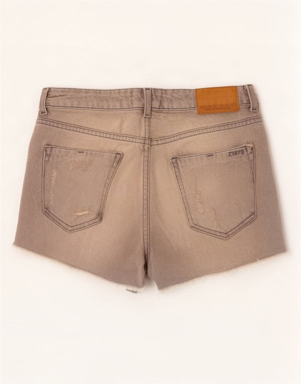 Damskie spodenki jeansowe Zara w trudnej sytuacji EU 38 Small W28, szara bawełna