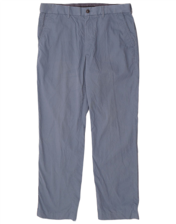 Marks & Spencer Męskie proste spodnie Chino W32 L29 Niebieskie bawełniane