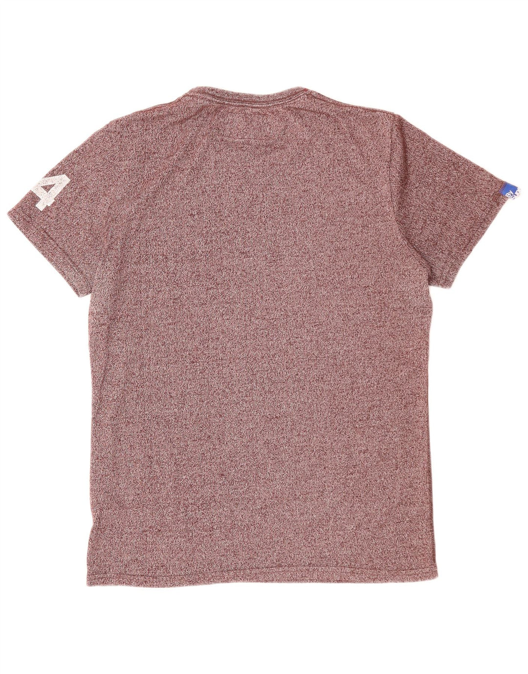 SUPERDRY Męski T-shirt z grafiką, duży, fioletowy, nakrapiany bawełniany