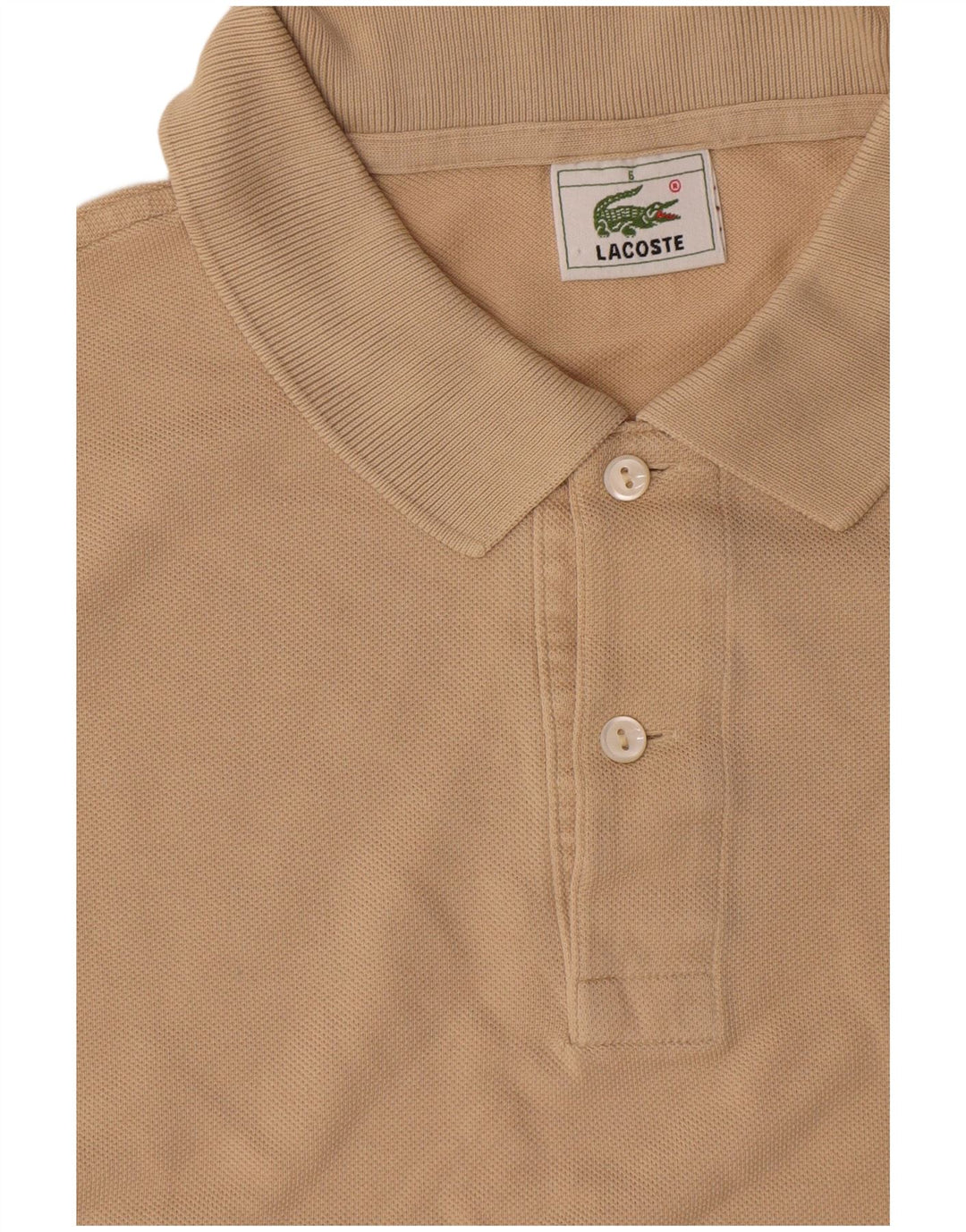 Męska koszulka polo Lacoste, rozmiar 5, duża, beżowa, bawełniana