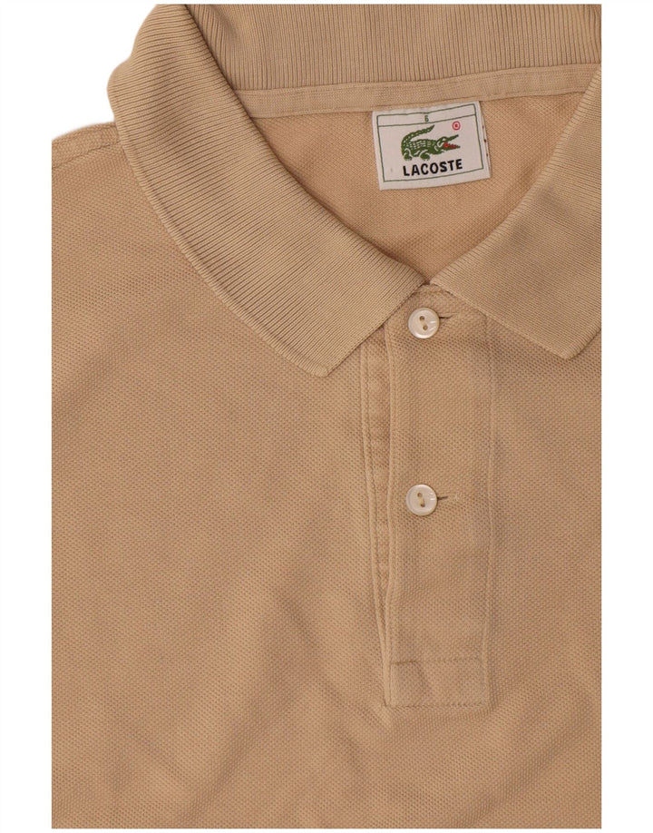 Męska koszulka polo Lacoste, rozmiar 5, duża, beżowa, bawełniana