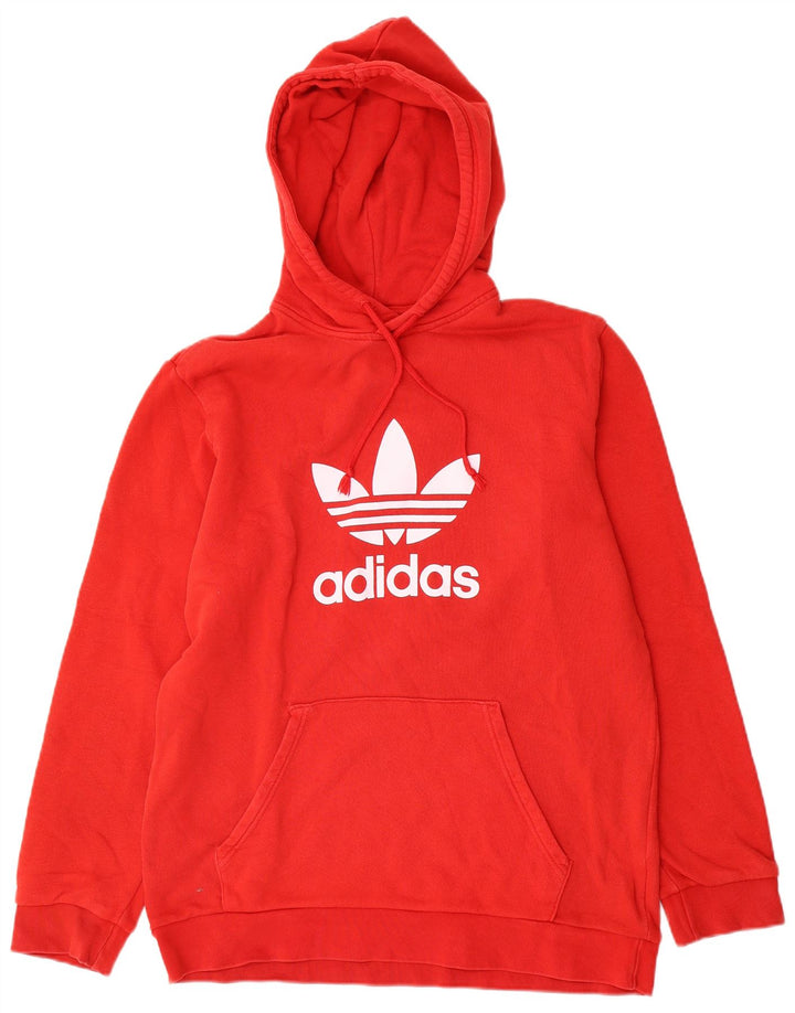 Męska bluza z kapturem Adidas Graphic, średnia czerwona, bawełniana