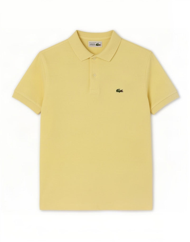 Męska koszulka polo Lacoste, rozmiar 4, średnia żółta bawełna