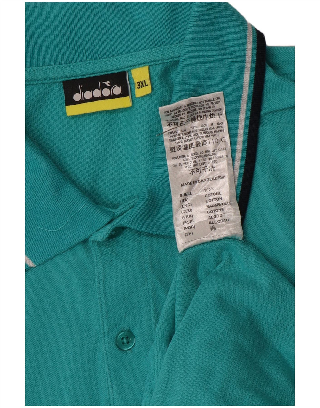 Męska koszulka polo Diadora 3XL, turkusowa bawełna