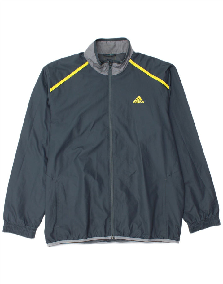 Adidas Męska bluza dresowa, duża, szara, poliestrowa