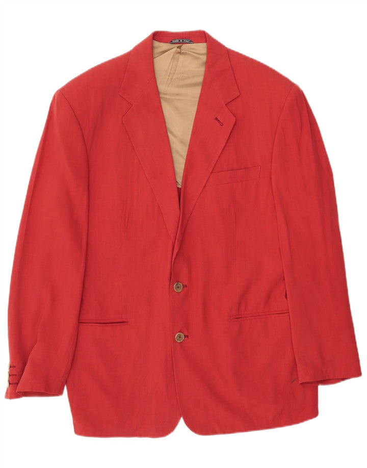 Vintage męska marynarka z 2 guzikami i luźnym krojem IT 46 Small Red Silk