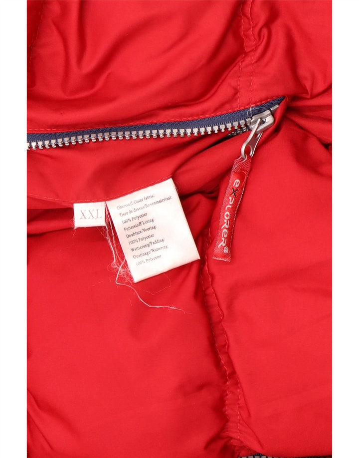 Męska dwustronna ocieplana kurtka Explorer UK 44 2XL Czerwony poliester
