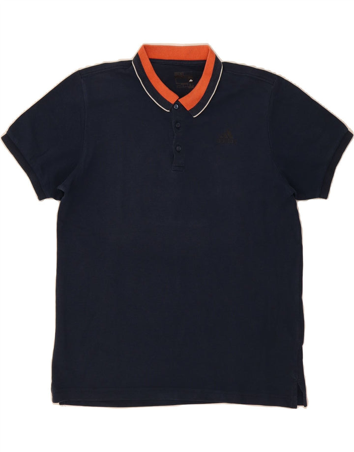 ADIDAS Mens Climalite Polo Shirt Large Navy Blue Cotton Vintage Adidas and Second-Hand Adidas from Messina Hembry 