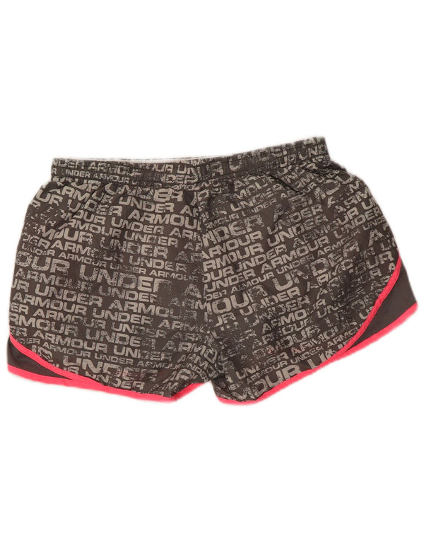 UNDER ARMOUR Womens Heat Gear Graphic Sport Shorts UK 14 Medium  Grey