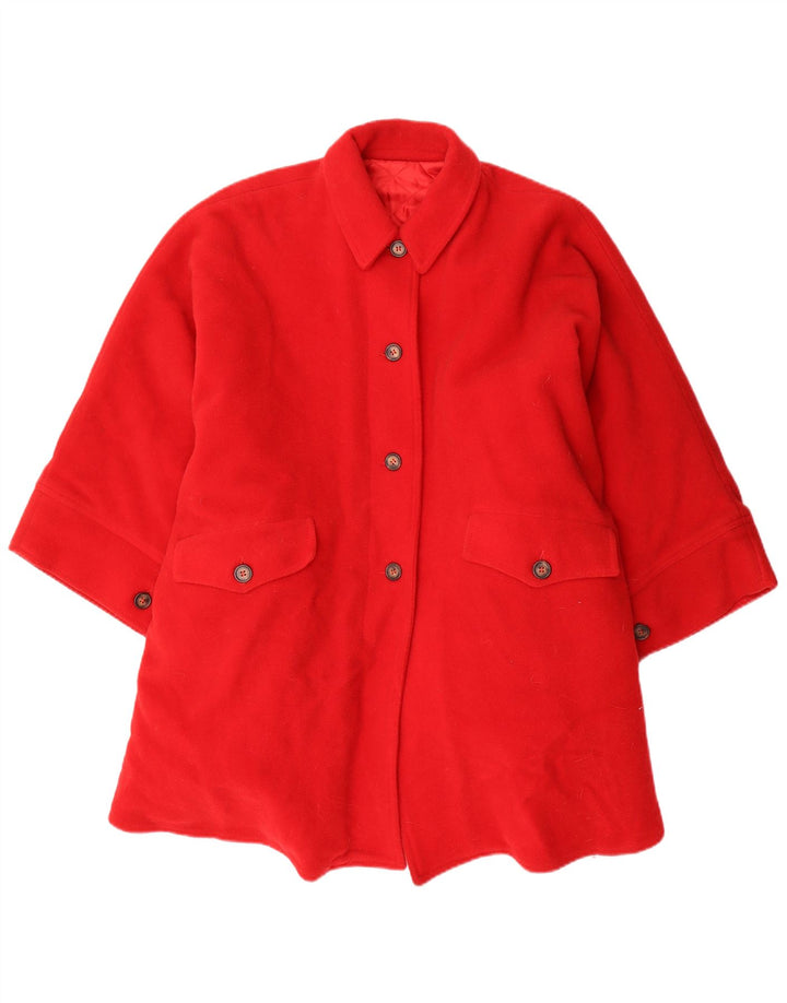 Płaszcz dziewczęcy w stylu vintage poncho 11-12 lat, czerwona wełna