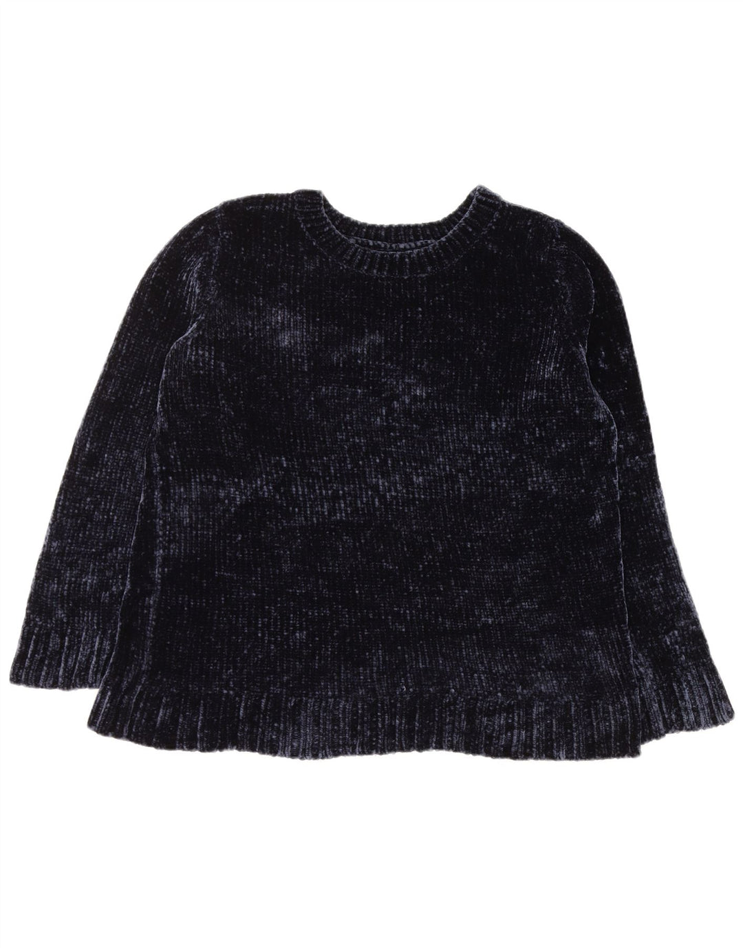 Damski sweter z okrągłym dekoltem ORVIS UK 16, duży granatowy poliester