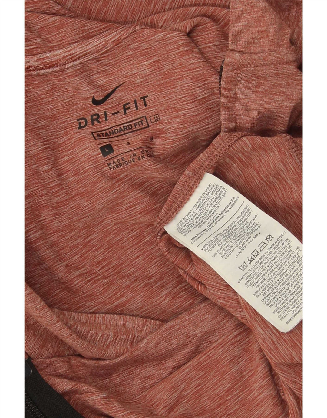 Męski sweter z kapturem i zamkiem błyskawicznym Nike Dri Fit, duży, czerwony, nakrapiany poliester
