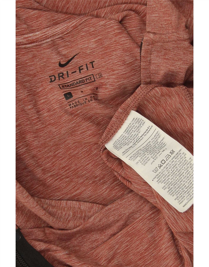 Męski sweter z kapturem i zamkiem błyskawicznym Nike Dri Fit, duży, czerwony, nakrapiany poliester