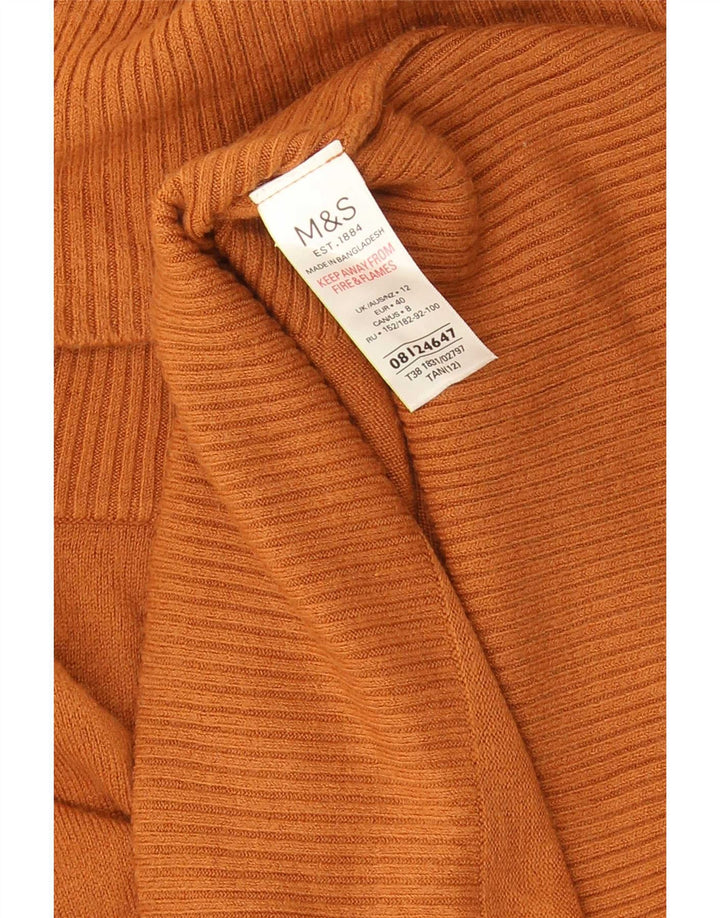Marks & Spencer Damski sweter z wywijanym dekoltem, UK 12, średni brąz