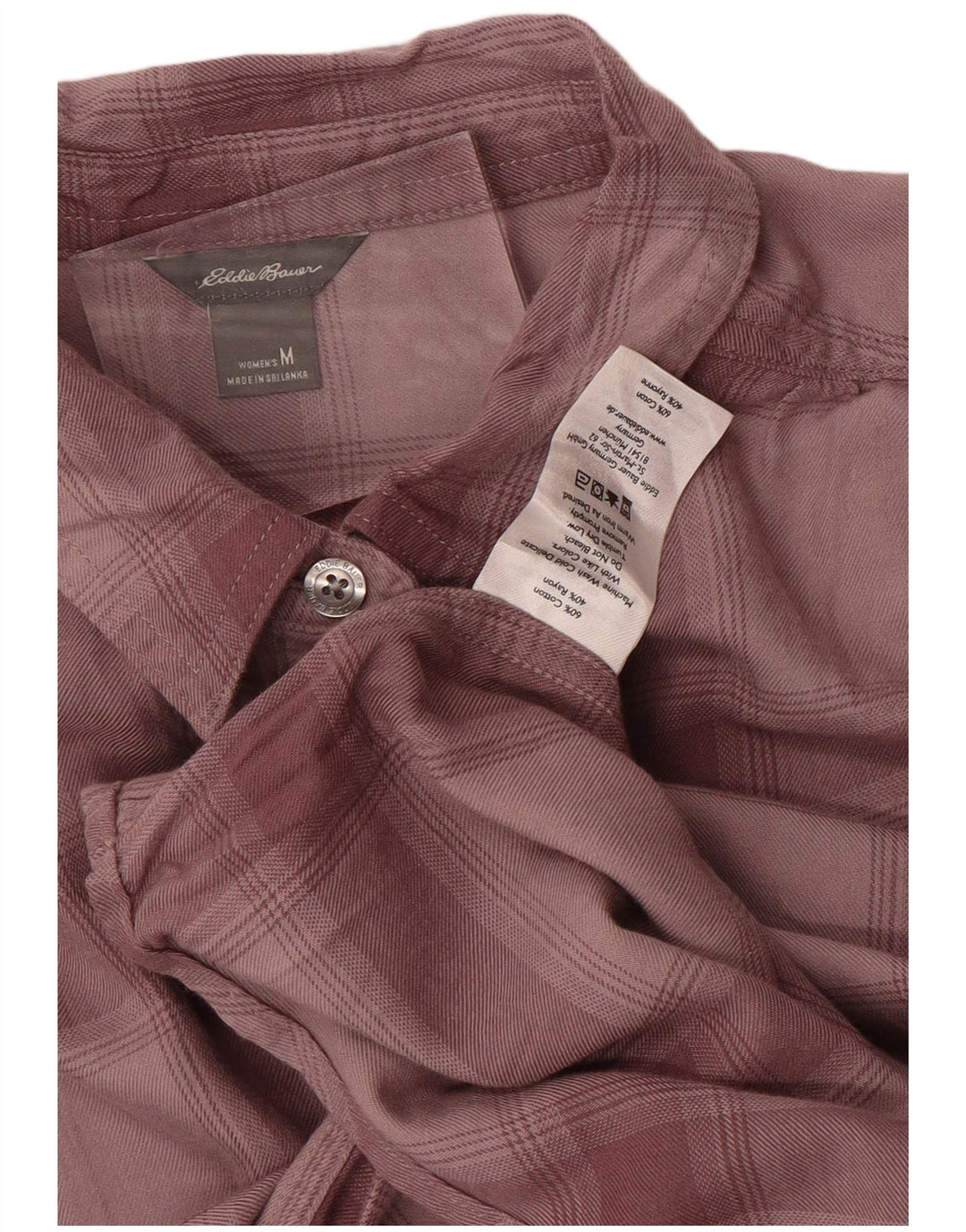 EDDIE BAUER Damska koszula flanelowa pulowerowa UK 14 w średnią bordową kratę
