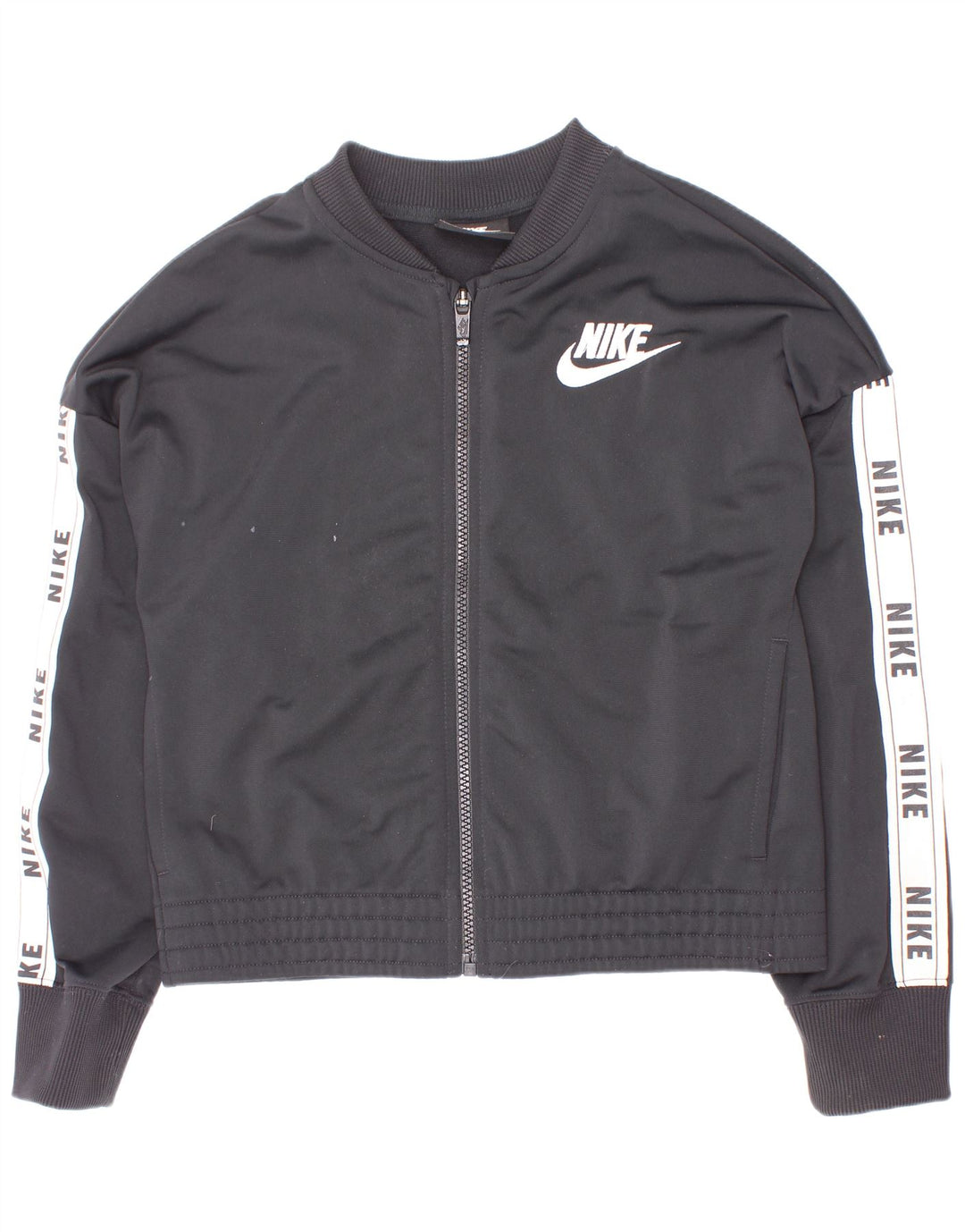 Kurtka dziewczęca Nike Dresowa Top 10-11 lat, średnia czarna, z blokami kolorów