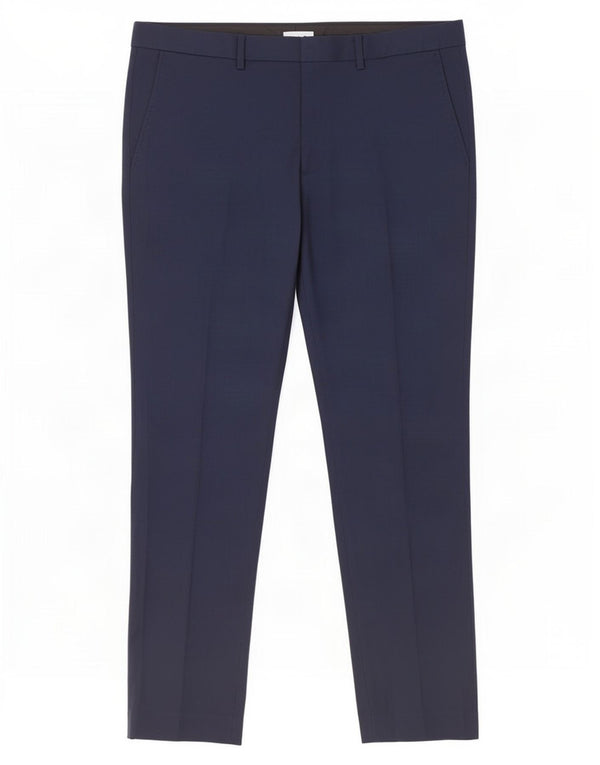 Marks & Spencer Męskie spodnie garniturowe slim fit W36 L31 Granatowy poliester