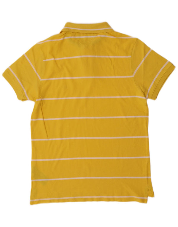 Męska koszulka polo slim fit Tommy Hilfiger z krótkim rękawem, w średnie żółte paski