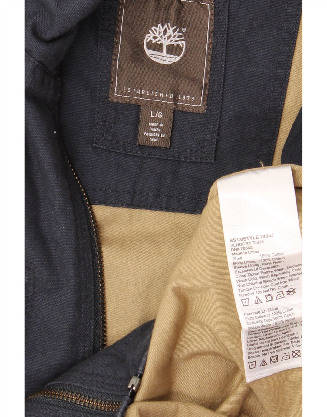 Męska kurtka użytkowa TIMBERLAND UK 40, duża, granatowa, bawełniana