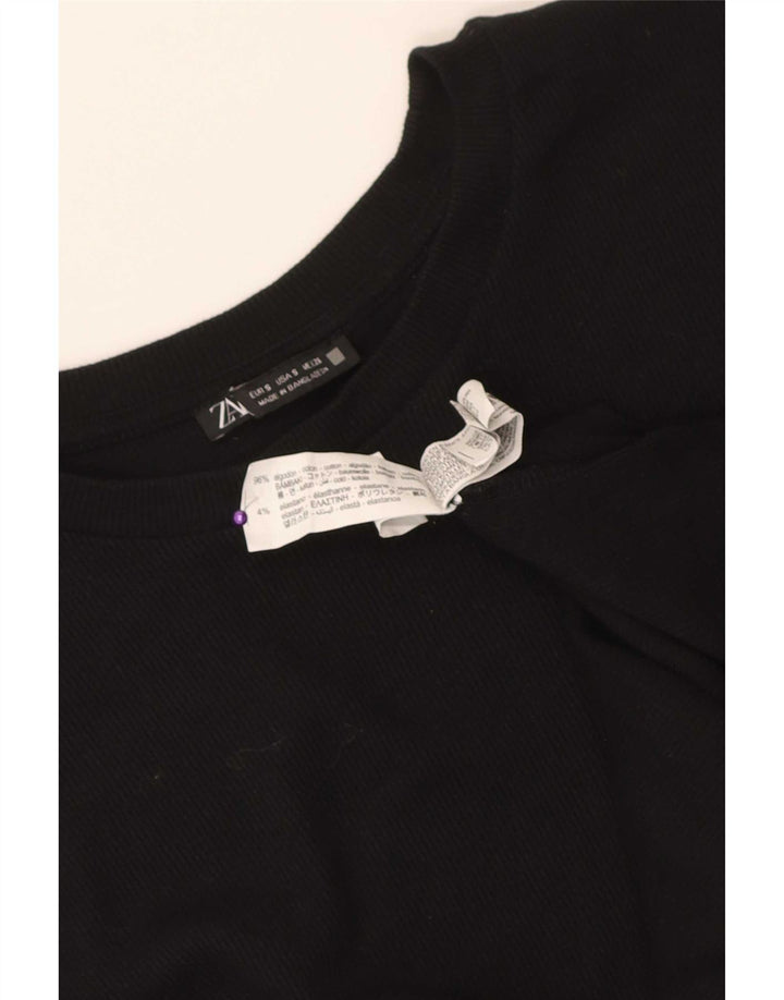 Top damski Zara Top UK 10 Small, czarny, bawełniany