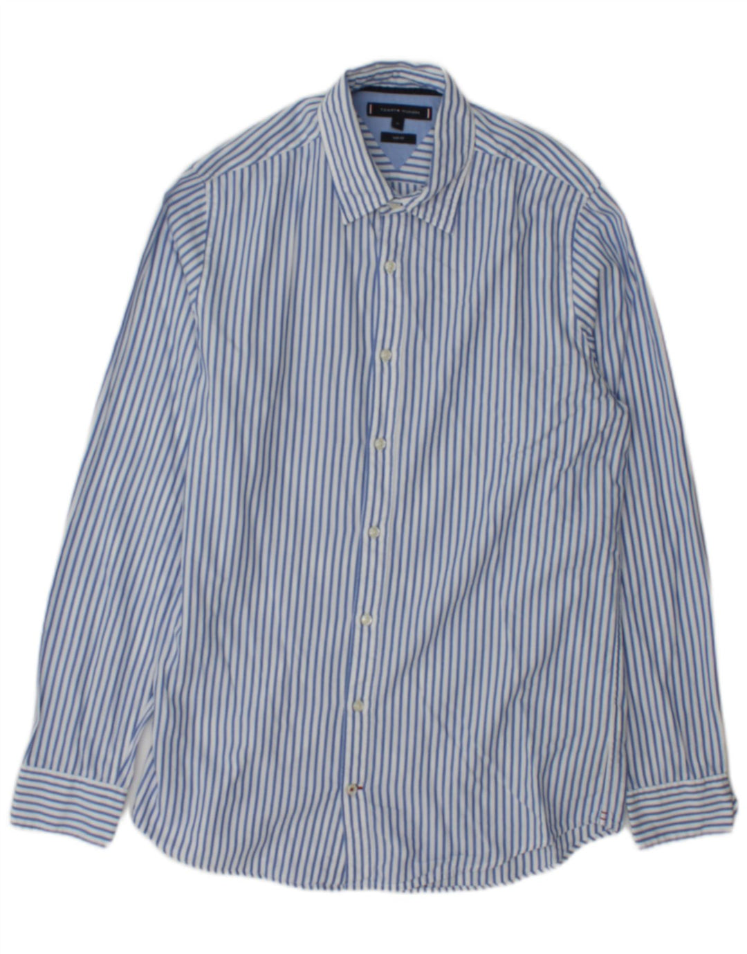 Męska koszula slim fit Tommy Hilfiger w średnie niebieskie paski, bawełniana
